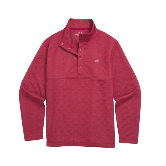 Vineyard Vines Other - Vineyard Vines Diamond Quilted Red Quarter-Button Up Pullover Medium